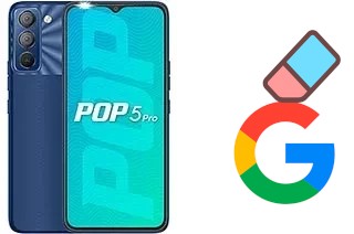 Come eliminare l'account Google su Tecno Pop 5 Pro