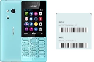 Come vedere il codice IMEI su Nokia 216