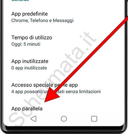 Impostazioni dell'app parallela Android