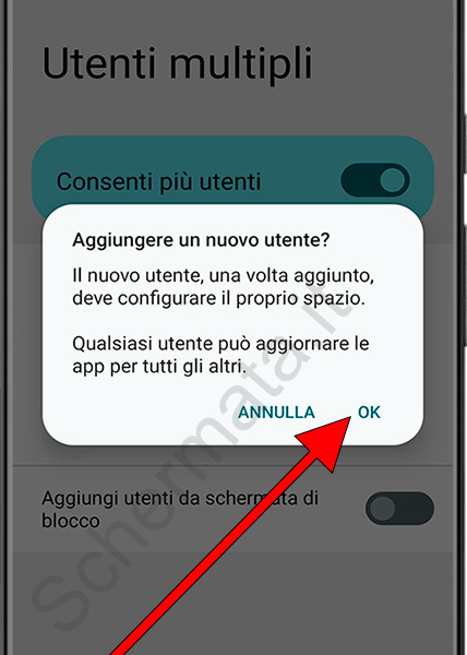 Nuove informazioni utente Android