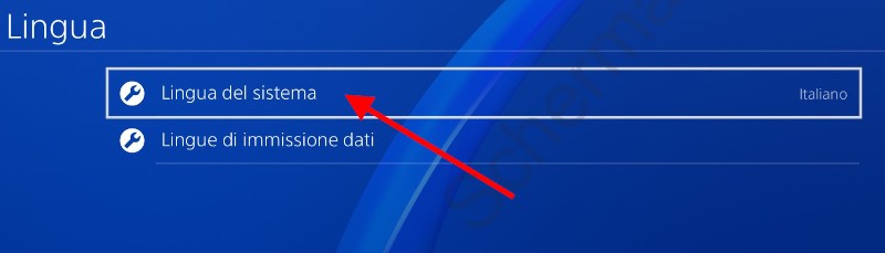 Lingua del sistema PS4