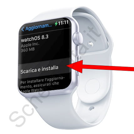 Scarica e installa l'aggiornamento di Apple Watch