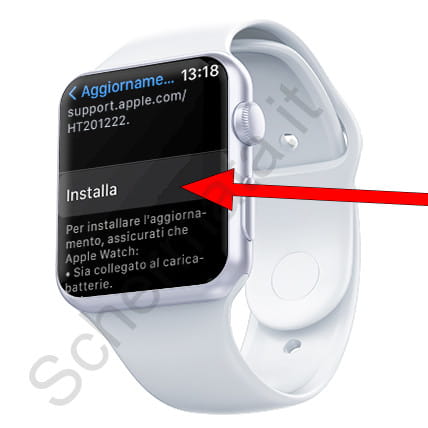 Installa l'aggiornamento dell'Apple Watch