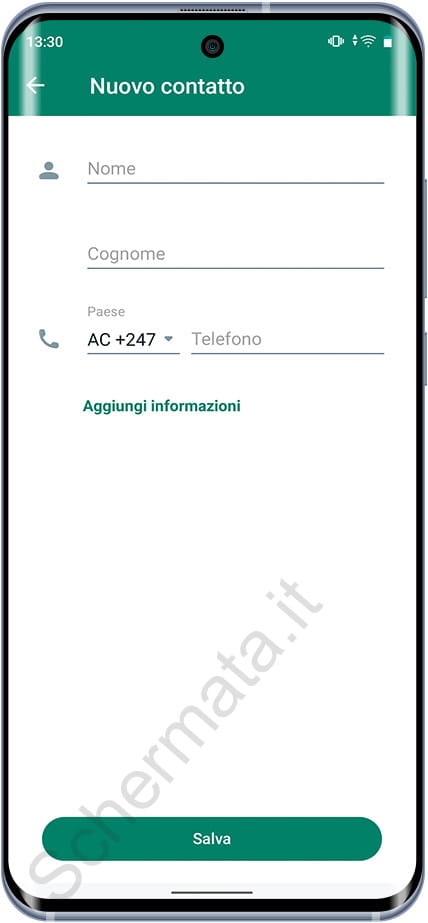 Nuovo modulo di contatto WhatsApp Android