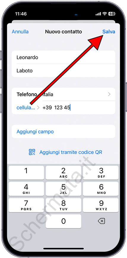 Salva il contatto iPhone di WhatsApp