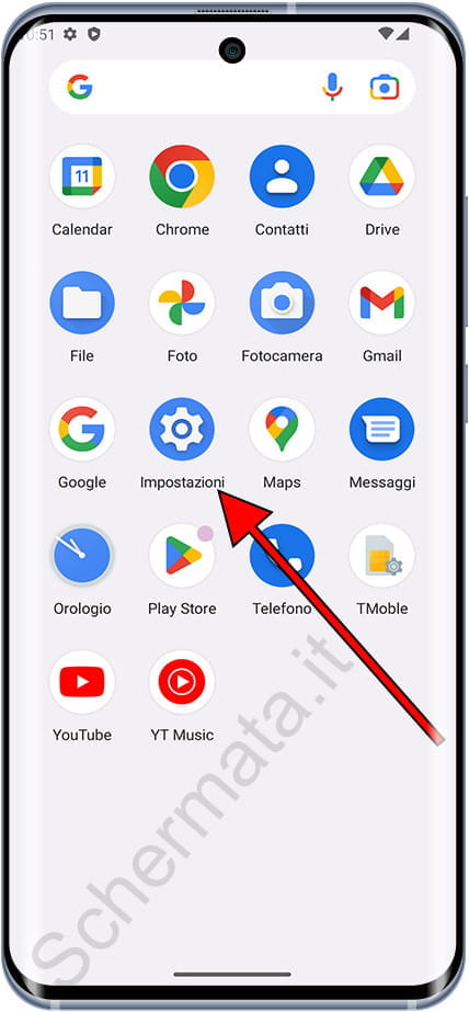 Icona Impostazioni su Android