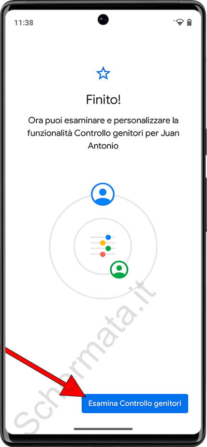 Controllo genitori configurato correttamente su Android