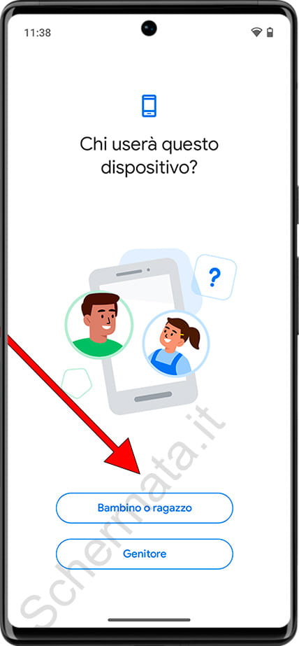 Scegli chi utilizzerà il dispositivo nel controllo parentale