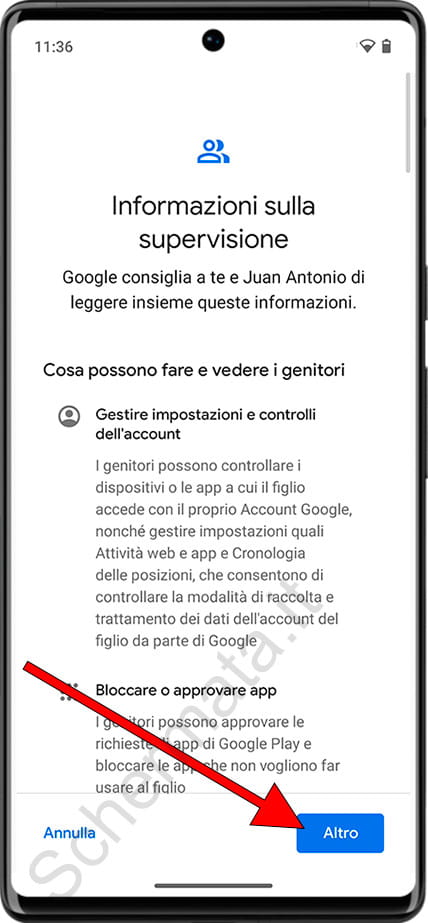 Informazioni sul controllo genitori su Android