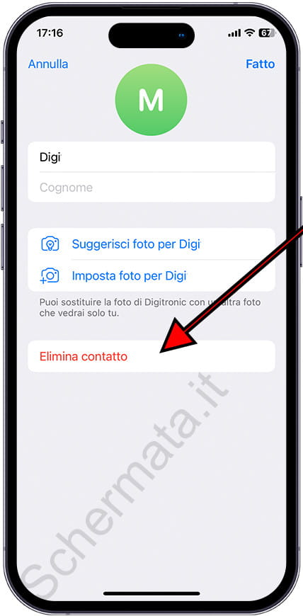 Modifica il contatto Telegram su iPhone