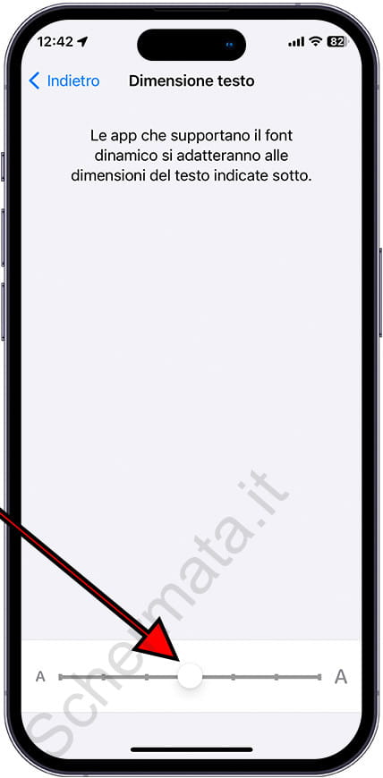 Aumenta la dimensione del carattere dell'iPhone