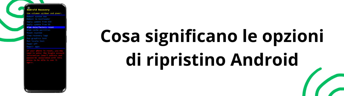 Cosa significano le opzioni di ripristino Android