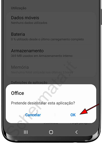 Disinstallare il messaggio dell'app Samsung