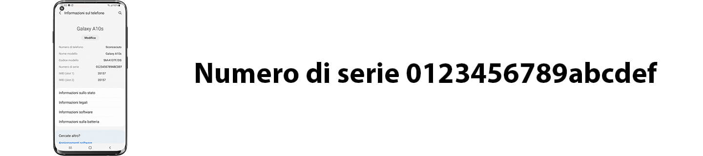 Il mio numero di serie è 0123456789abcdef