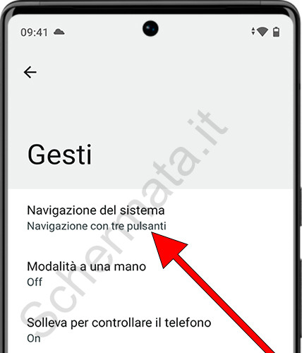 Navigazione gestuale Android