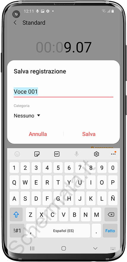 Salva la registrazione vocale su Samsung