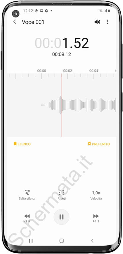 Riproduci la registrazione vocale su Samsung