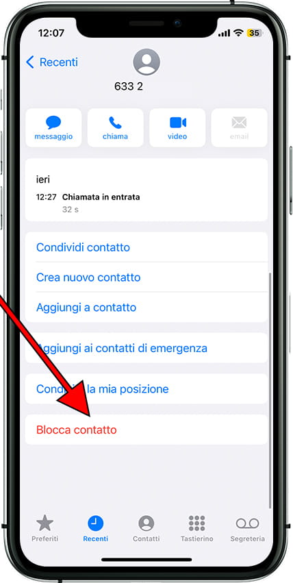 Blocca questo contatto iOS