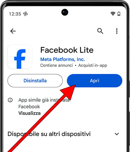 Apri Facebook su Android