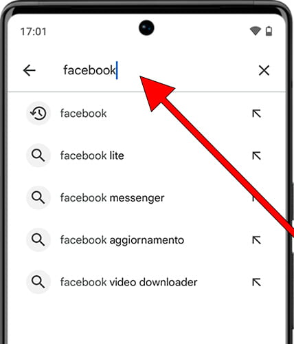 Cerca Facebook su Google Play