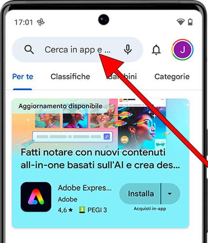 Ricerca app Google Play