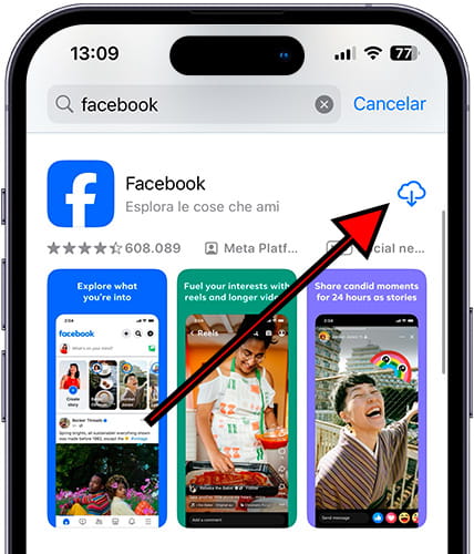 Scarica Facebook su App Store