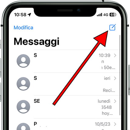 Scrivi messaggi iOS
