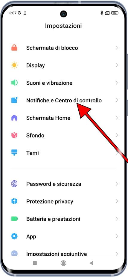 Notifiche e Centro di controllo Xiaomi