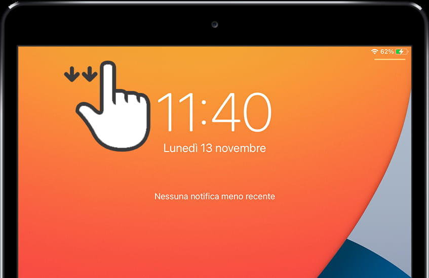 Apri il centro notifiche iOS