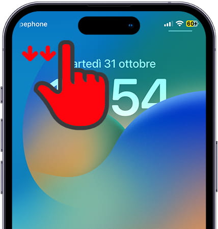 Apri il centro notifiche iOS