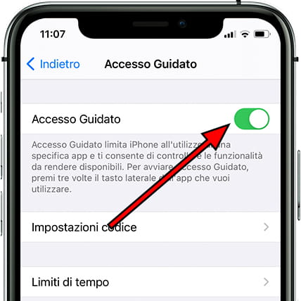 Attiva l'accesso guidato