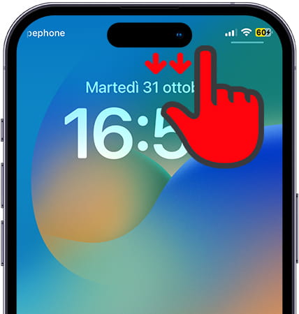 Apri il Centro di Controllo su Apple iPhone 16