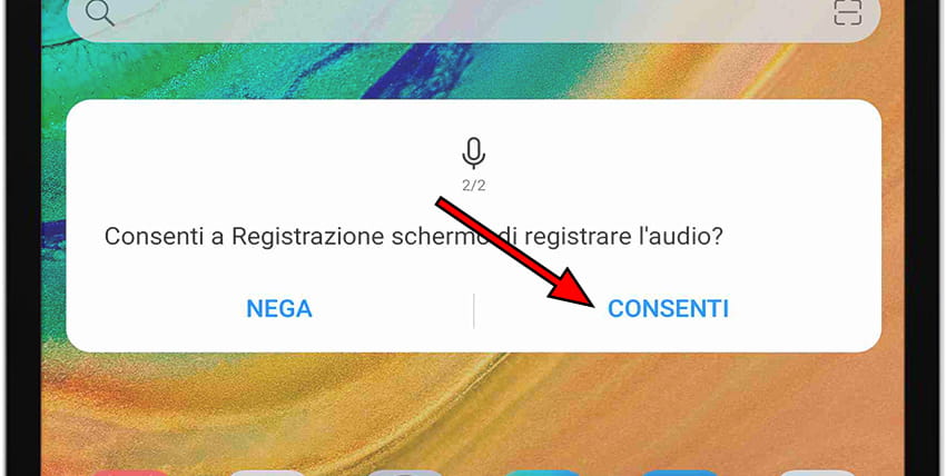 Registra il messaggio di autorizzazione audio Huawei MatePad Pro