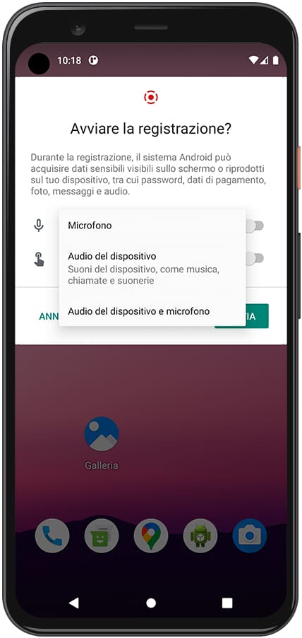 Suono di registrazione del messaggio Schermo Android Primo RM2 mini