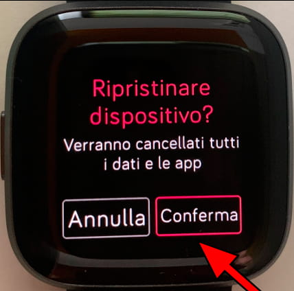 Conferma ripristinato Fitbit