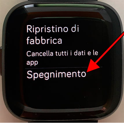 Menu di chiusura Fitbit