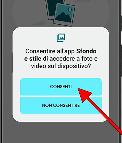 Consenti l'accesso a foto e video come sfondi su Android