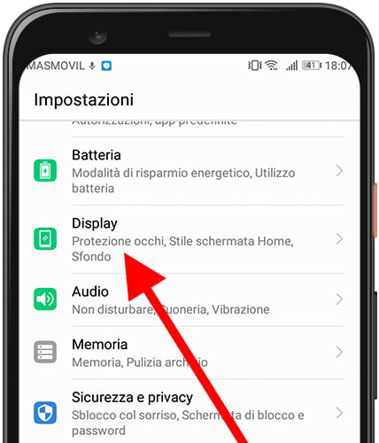 Impostazioni / Pantalla Huawei