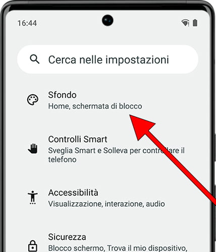 Modifica lo sfondo su Android