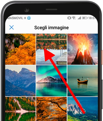 Scegli l'immagine dello sfondo Huawei