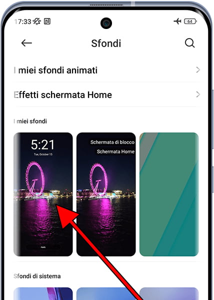 Imposta lo sfondo Xiaomi