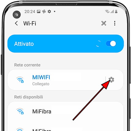 Impostazioni di rete Wi-Fi