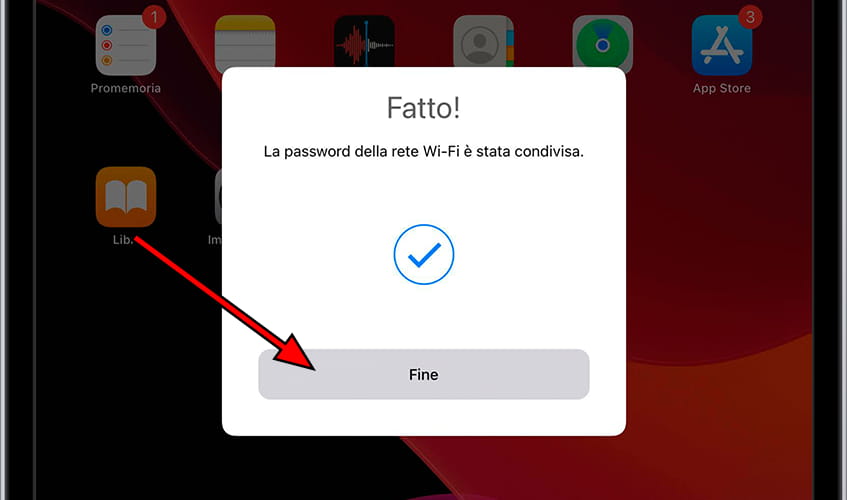 Password Wi-Fi condivisa per iPad